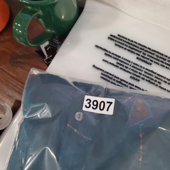 Chico's Design Shirt Womens Large Teal Sheer Embroidered Metallic Button Art - Picture 8 of 8